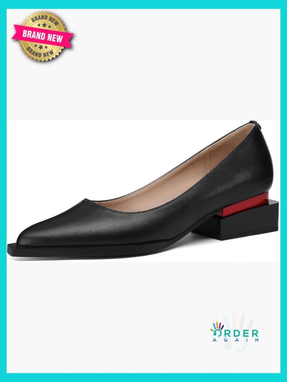 Women's Chunky Heel Pumps Pointed Toe Comfortable Dressy Flats Arch Support